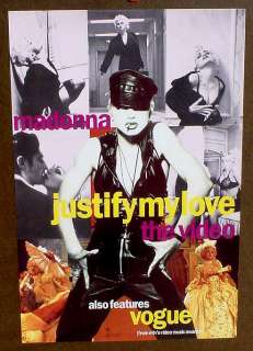Madonna 1990 poster Justify my Love PRISTINE MINT  