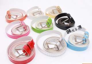   color PU leather Thin Belt Cross Buckle 9 colors   