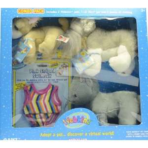   Webkinz and 1 Lil Kinz and 2 Pink Striped Swimsuits Toys & Games