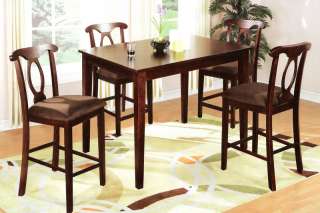   wood counter height dining table set with napoleon style back chairs