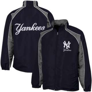 New York Yankees Microfiber Full Zip Jacket   Navy Blue 828128354108 