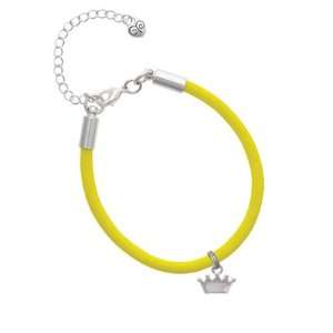  Small Smooth Crown Charm on a Yellow Malibu Charm Bracelet 