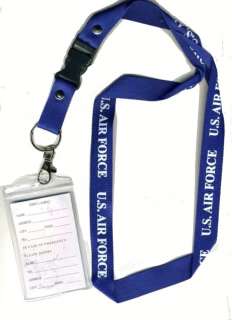 Landyard US Air Force Strap w/quick release key chain & Brass Framed 