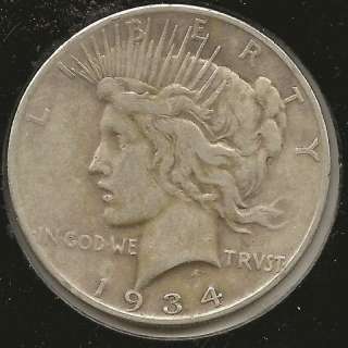 1934 S FINE Peace Silver Dollar #16  