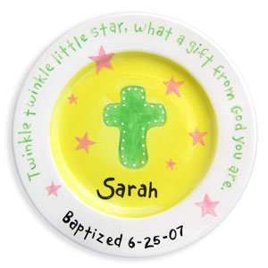  personalized plate   christening girl