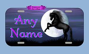 Personalized Horse and Moon License Plate Vehicle Car Tag Room Sign 