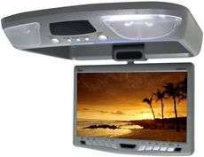 TVIEW GREY 9 FLIP DOWN MONITOR DVD PLAYER+2) HEADSETS  