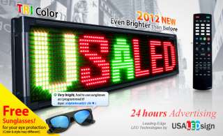 LED SIGN 69X19 26MM TRI COLOR OUTDOOR PROGRAMMABLE SCROLLING MESSAGE 