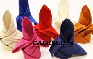 100 pcs Polyester 20x20 Napkins. 16 colors to choose  