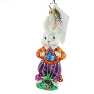   Rare Bunny Buttons Easter Rabbit Gentleman Christmas Ornament  