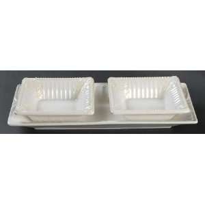  Lenox China ButlerS Pantry 3 Piece Hors dOevre (Tray and 
