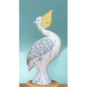 Bejeweled Marine Life Pelican Bird Standing Figurine Statue Decoration