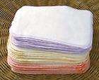 Organic Fleece Baby Washcloths Natural w/Lavender Trim