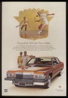 1979 racquetball photo Cadillac Coupe DeVille car ad  