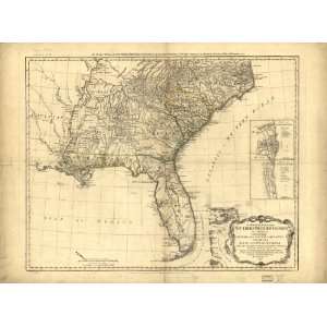  1776 map North South Carolina, Georgia, Florida