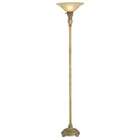 Hazelwood Home Torchiere Lamp in Antique White Crackled