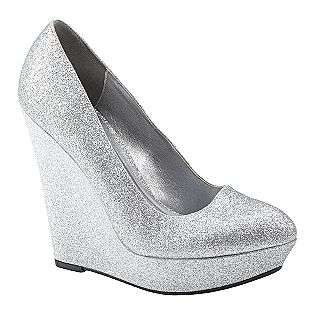 Womens Pulse 05 Glitter Wedge   Silver Glitter  Qupid Shoes Womens 