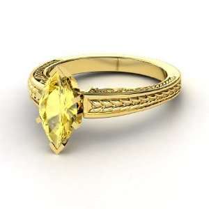   Marquise Ceres Ring, Marquise Yellow Sapphire 14K Yellow Gold Ring