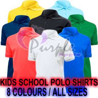 Kids School Uniform Polo Shirts All Sizes Boys Girls  