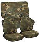 CAMOUFLAGE CAR SEAT COVERS FRONT AND REAR COLOR # 31 JEEP WRANGLER