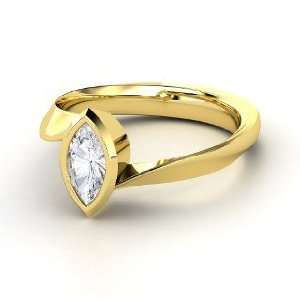  Magic Marquise Ring, Marquise White Sapphire 14K Yellow 