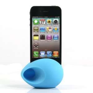  Blue / Egg Shaped Silicon Amplifier for Apple iPhone 4 4G 