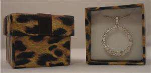 AVON Circle Necklace In Leopard Print Box   Silvertone  