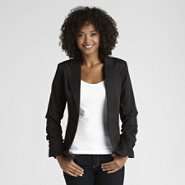 Apostrophe Womens Ruched Blazer Jacket 