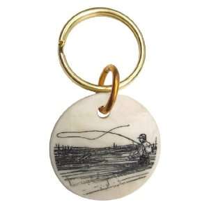  Montana Marble Etched Fly Fishing Keychain Office 