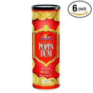 Truly Indian Red Chilli Poppadums, 4.2 Ounce Cans (Pack of 6)