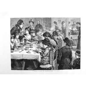 1885 PENNY DINNER BOARDING SCHOOL CHILDREN FINE ART 