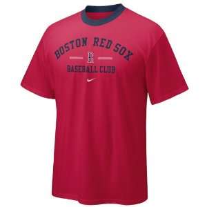  Nike Boston Red Sox Red Classic Arch Contrast Crew T shirt 