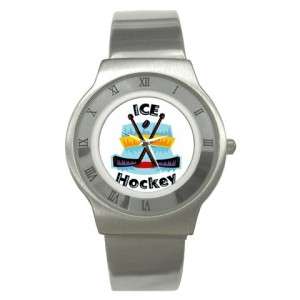 Ice Hockey Sports Game Stainless Steel Watch Unisex 100  