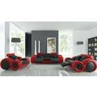 Tosh Furniture Modern Leather Black and Red Sofa Set