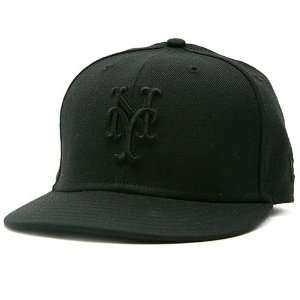 New York Mets Black On Black 59Fifty Youth Cap 6 5/8  