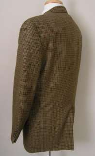 Brooks Brothers Tweed Blazer Sport Coat Wool Brown Houndstooth 43R 