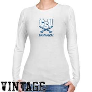 NCAA Charleston Southern Buccaneers Ladies White Distressed Logo 