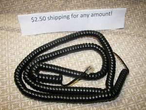25ft 25 Black Receiver Curly Coil Handset Phone Cord  