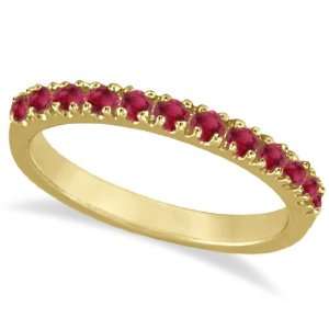  Ruby Stackable Ring Guard Band 14K Yellow Gold (0.37ct 
