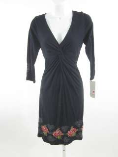 NWT JW LOS ANGELES Black Embroidered Dress Sz XS $198  