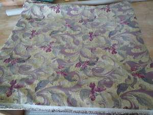 YDS X 56 FLORAL UPHOLSTERY FABRIC WINE/GREEN/GOLD  