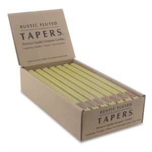  Wheat Rustic Fluted Taper Candles   Unscented   21pc Box 