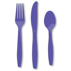  Heavy Duty Plastic Cutlery, Purple