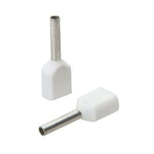   Long Twin Insulated Wire Ferrules, White, 1000 Pack