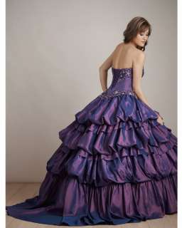 Purple Quinceanera Ball Gown Prom Evening Party Dress  