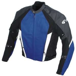  Joe Rocket Pro Street Leather Jacket   46/Blue/Black 