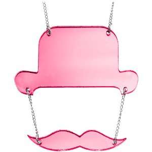  Pink Secret Stash Mustache Necklace Jewelry