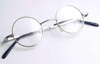 Size 37mm Round Spring Hinge Kids Eyeglass Frame Silver  