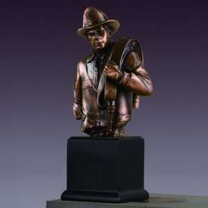  Fireman Bust Bronze Plated Resin Sculpture, 11.5 inches H 