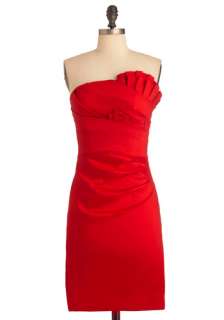   Inspired, Red, Solid, Pleats, Wedding, 60s, Sheath / Shift, Strapless